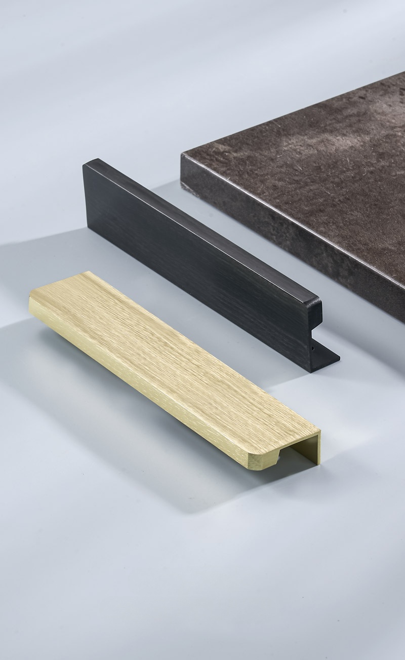 Wood-grain imitation aluminum alloy finger edge pull supplier in wenzhou